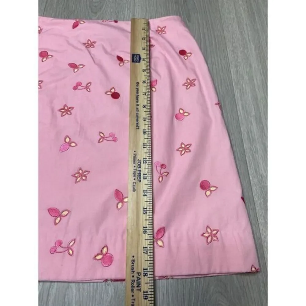 Vintage Lilly Pulitzer Skirt Womens 6 Pink Cherry Floral Embroidered‎ Pencil - Picture 6 of 8
